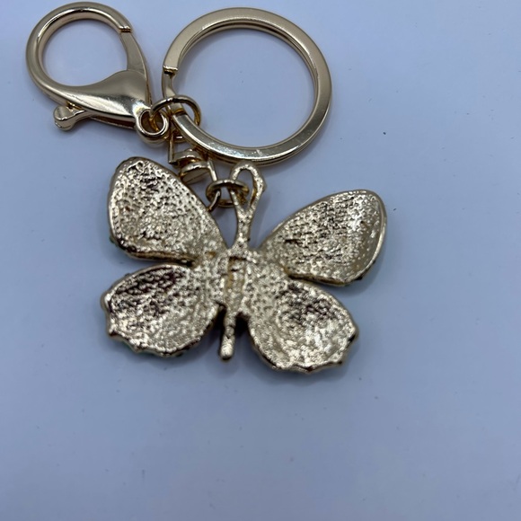 Sparkly Butterfly Gold Tone Keychain - Picture 3 of 4